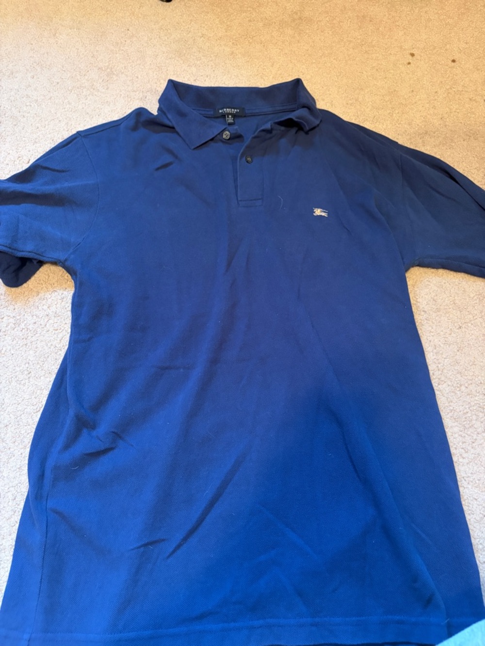 Burberry men’s medium navy blue polo